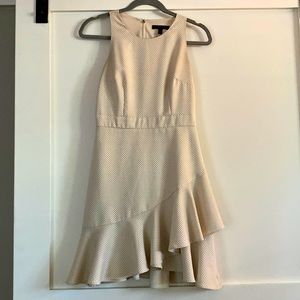 Mini black polka dot ruffled dress / Size 2P from Banana Republic